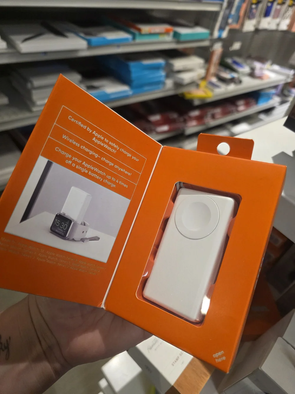 White Portable Apple Watch Battery Pack